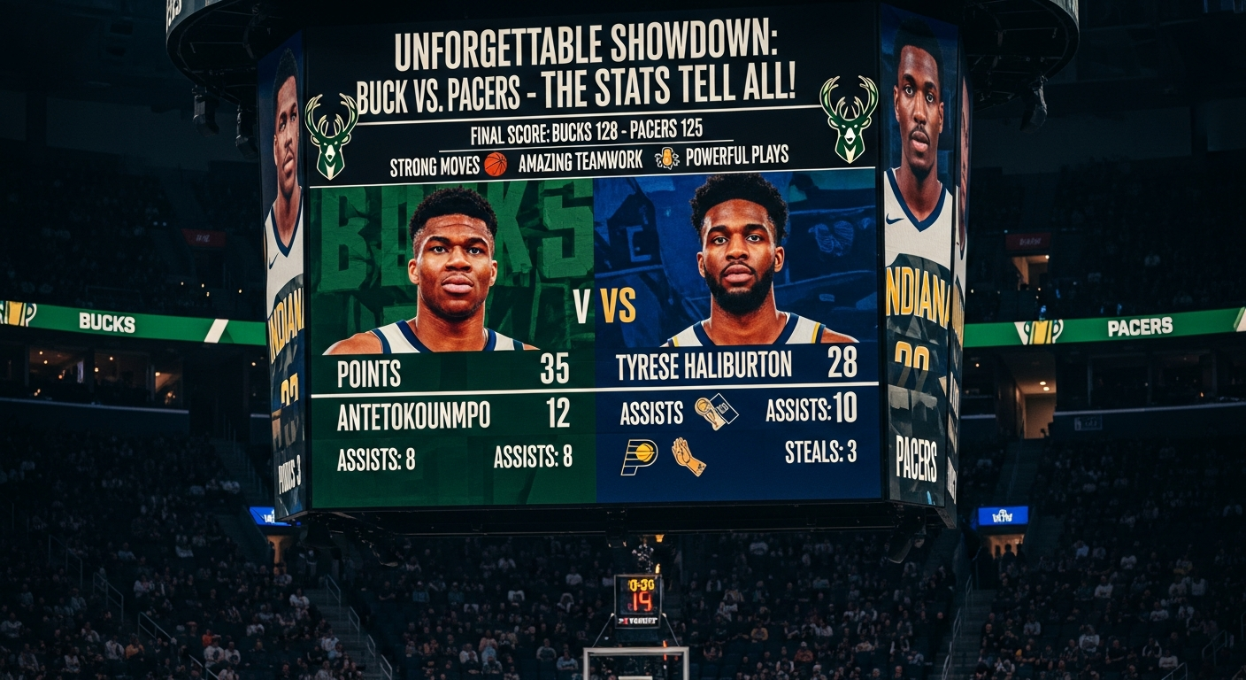 Milwaukee Bucks vs Pacers Match Player Stats
